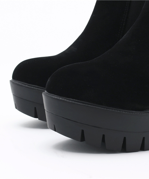 WEGO（ウィゴー）の「WEGO/タンクヒールサイドゴアブーツ（ブーツ・レディース・ブラック/ブラック系その他・MEDIUM/LARGE）」の9枚目の写真