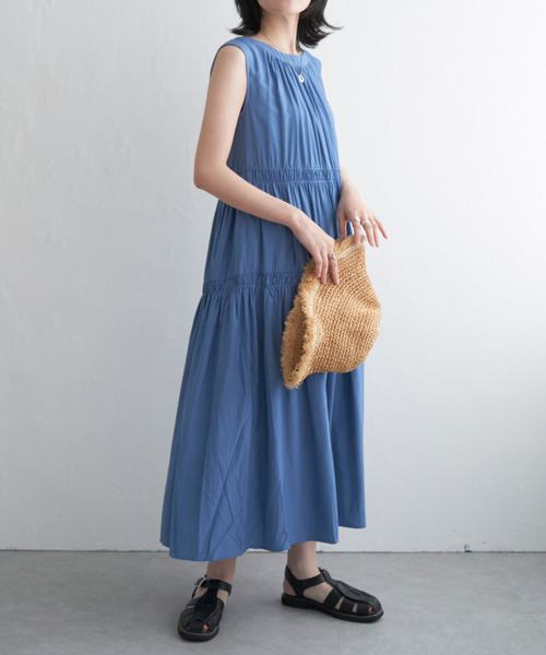 VENCEEXCHANGE（ヴァンスエクスチェンジ）の「後ろリボンシャーリングワンピース（ワンピース・レディース・オリーブ/ブラック/ブルー・FREE）」の11枚目の写真