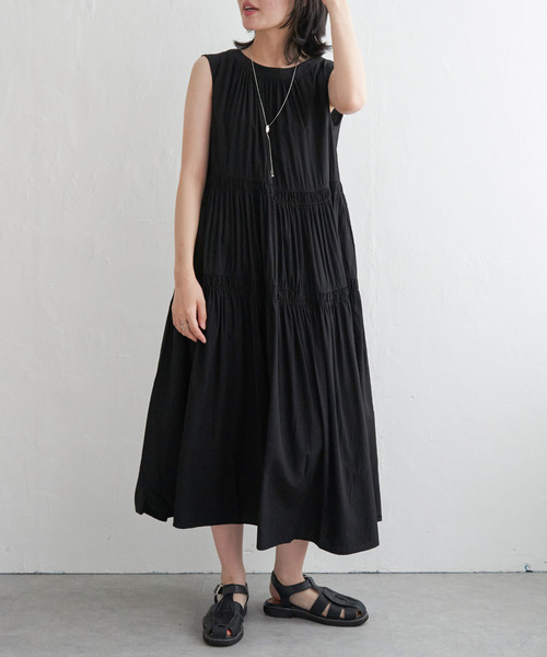 CHICWISH★バックリボンシャーリングワンピース☆ earth music&ecology｜バックリボンシャーリングワンピース