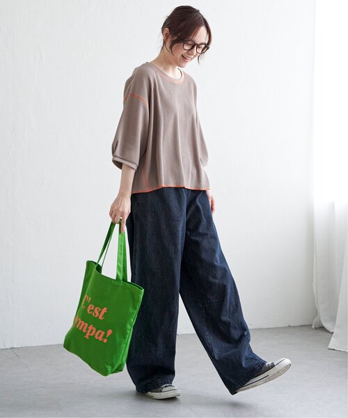 LBC（エルビーシー）の「3ポケットプリントトートバッグ（トートバッグ・レディース・ピンク/グリーン/イエロー/ブラック・FREE）」の9枚目の写真