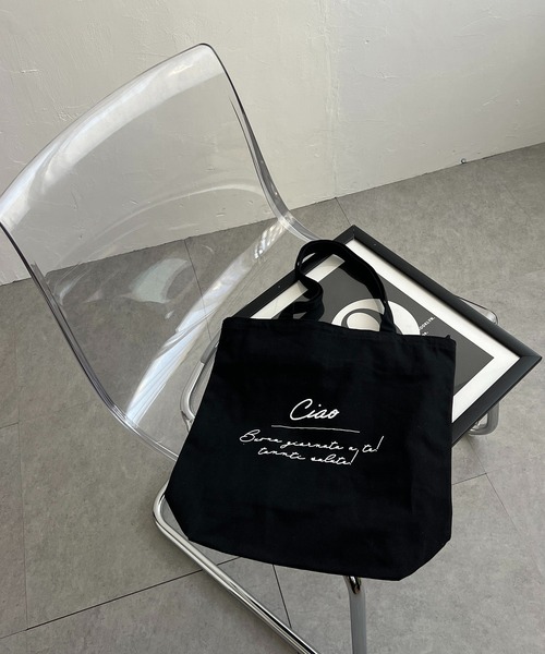 LBC（エルビーシー）の「3ポケットプリントトートバッグ（トートバッグ・レディース・ピンク/グリーン/イエロー/ブラック・FREE）」の2枚目の写真