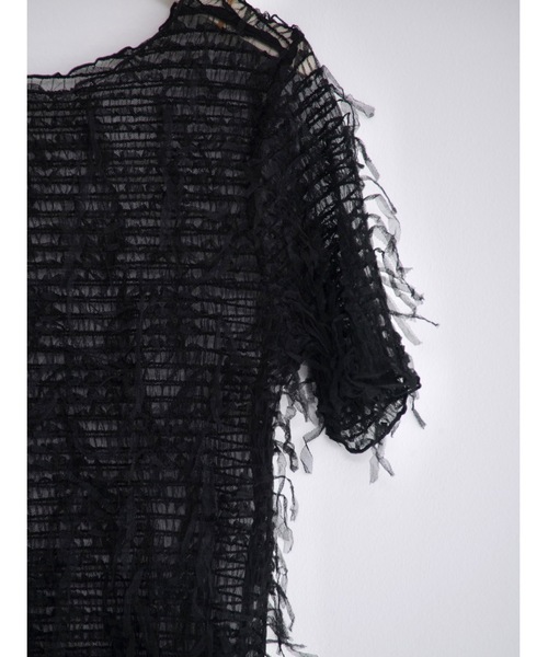 JUMELLE(ジュメロ)の「fringe mesh top(Tシャツ/カットソー・レディース・ホワイト/ブラック・MEDIUM)」の13枚目の写真