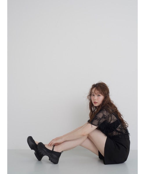 JUMELLE(ジュメロ)の「fringe mesh top(Tシャツ/カットソー・レディース・ホワイト/ブラック・MEDIUM)」の10枚目の写真