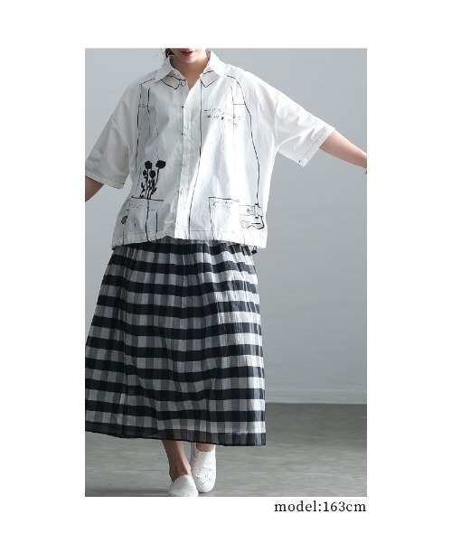 Sawa a la mode(サワアラモード)の「イラスト柄オーバーシャツ(シャツ/ブラウス・レディース・ホワイト・FREE)」の19枚目の写真