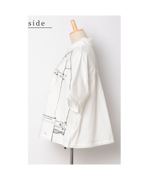 Sawa a la mode(サワアラモード)の「イラスト柄オーバーシャツ(シャツ/ブラウス・レディース・ホワイト・FREE)」の21枚目の写真