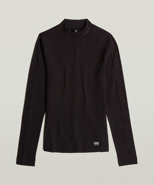 セール】SLIM RIB MOCK TOP/パネルデザインスリムリブモック