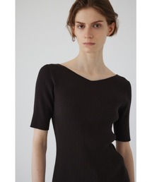 RIM.ARK | Both v half sleeve tops ボースVハーフスリーブトップス(ニット/セーター)