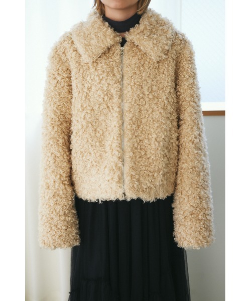 MIEL CRISHUNANT（ミエルクリシュナ）の「ビックカラーボアジャケット（ブルゾン・レディース・アイボリー/グレー/ブラック・FREE）」の9枚目の写真