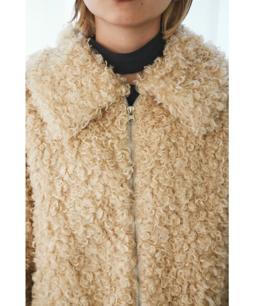 MIEL CRISHUNANT（ミエルクリシュナ）の「ビックカラーボアジャケット（ブルゾン・レディース・アイボリー/グレー/ブラック・FREE）」の10枚目の写真