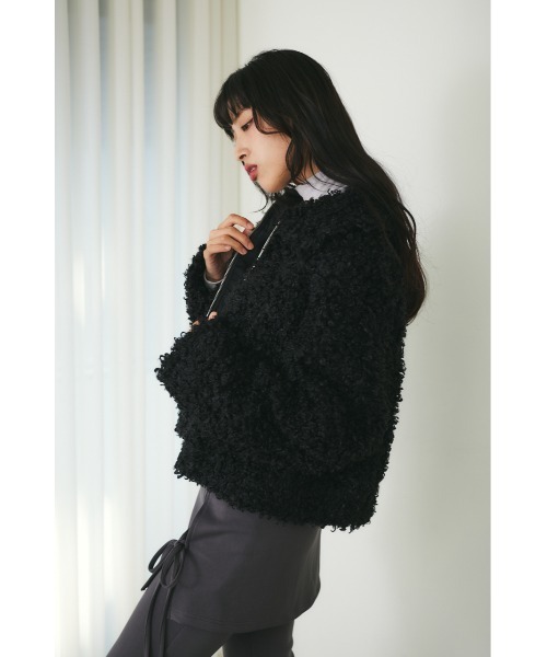 MIEL CRISHUNANT（ミエルクリシュナ）の「ビックカラーボアジャケット（ブルゾン・レディース・アイボリー/グレー/ブラック・FREE）」の18枚目の写真