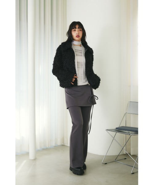 MIEL CRISHUNANT（ミエルクリシュナ）の「ビックカラーボアジャケット（ブルゾン・レディース・アイボリー/グレー/ブラック・FREE）」の20枚目の写真