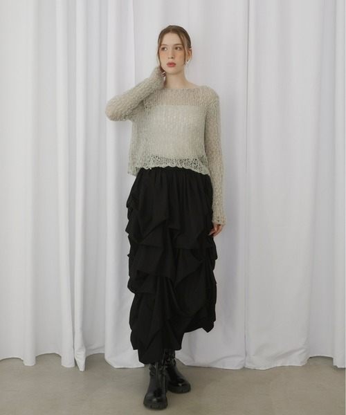 Olu. オルドット　ランダムピックスカート　ブラック　0サイズ ランダムピックスカート（スカート）｜Olu.（オルドット）の