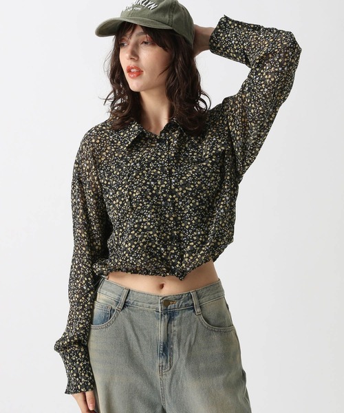 FOREVER 21（フォーエバー トゥエンティーワン）の「【2024FW】クロップドドロストシャツ（シャツ/ブラウス・レディース・オフホワイト/ブラック系その他/ブラック/ホワイト系その他・FREE）」の13枚目の写真