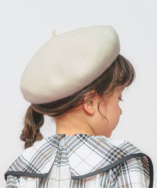 apres les cours(アプレレクール)の「フェルトベレー(ハンチング/ベレー帽・キッズ・ブラック/アイボリー/グレー・50/54/58)」の2枚目の写真