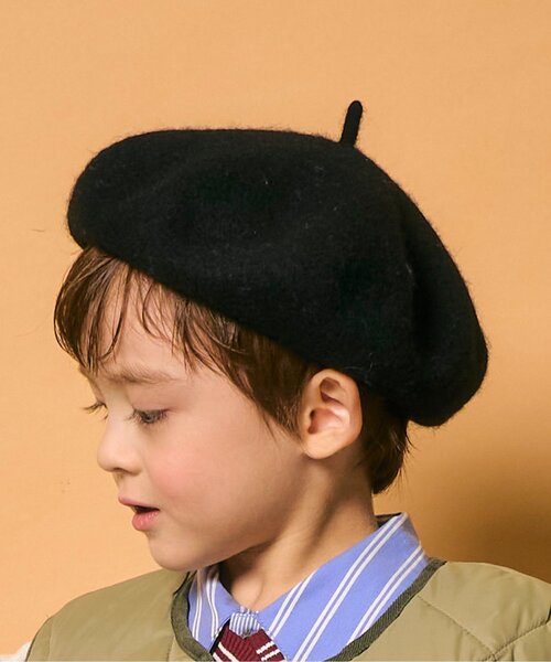 apres les cours(アプレレクール)の「フェルトベレー(ハンチング/ベレー帽・キッズ・ブラック/アイボリー/グレー・50/54/58)」の3枚目の写真
