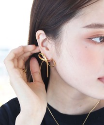 金属アレルギー対応 スネークチェーンリボンピアス M