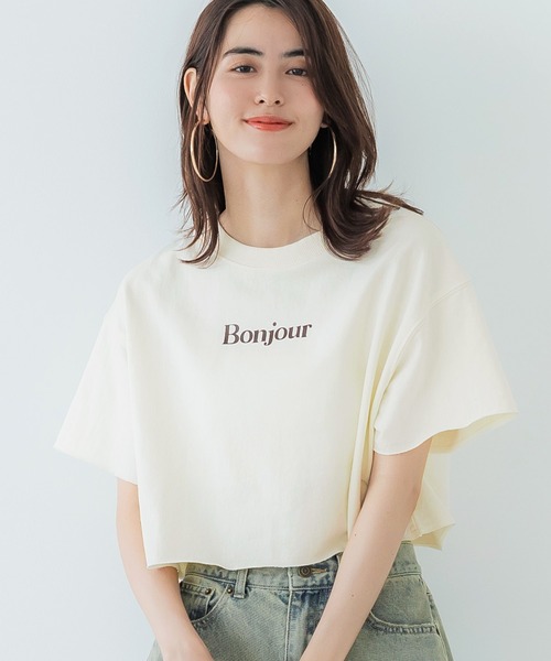 coca(coca)(コカ)の「【WEB限定セール】クロップド丈ロゴスウェット(Tシャツ/カットソー・レディース・ライトグレー/アイボリー・L/M)」の1枚目の写真