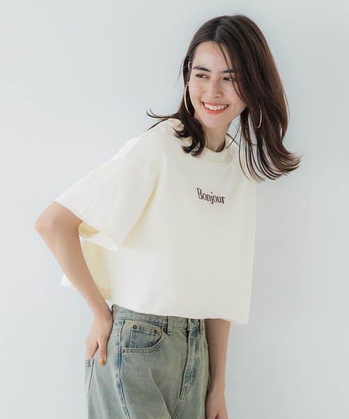 coca(coca)(コカ)の「【WEB限定セール】クロップド丈ロゴスウェット(Tシャツ/カットソー・レディース・ライトグレー/アイボリー・L/M)」の4枚目の写真