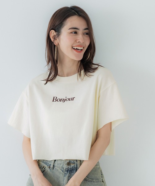 coca(coca)(コカ)の「【WEB限定セール】クロップド丈ロゴスウェット(Tシャツ/カットソー・レディース・ライトグレー/アイボリー・L/M)」の6枚目の写真