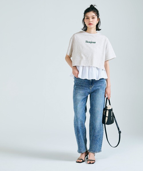 coca(coca)(コカ)の「【WEB限定セール】クロップド丈ロゴスウェット(Tシャツ/カットソー・レディース・ライトグレー/アイボリー・L/M)」の7枚目の写真