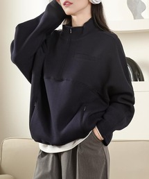 half zip high neck pullover