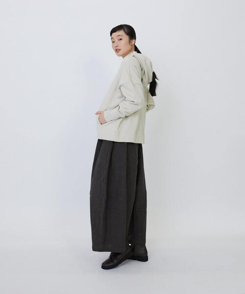 LOISIR（ロワズィール）の「度詰め裏毛フーディ（パーカー・レディース・キナリ/ブルーグリーン/ブラック・FREE）」の6枚目の写真