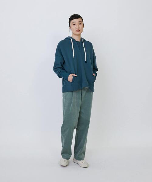LOISIR（ロワズィール）の「度詰め裏毛フーディ（パーカー・レディース・キナリ/ブルーグリーン/ブラック・FREE）」の13枚目の写真