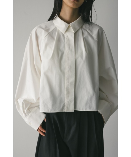 レディース ワイドカフス ショートシャツ WEB限定】ショート丈ワイドカフスカットシャツ