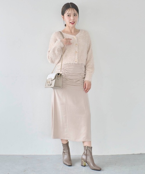 NOELA（ノエラ）の「パッカリングサテンナロースカート（スカート・レディース・ブラック/ライトグリーン/ベージュ・S/M）」の11枚目の写真