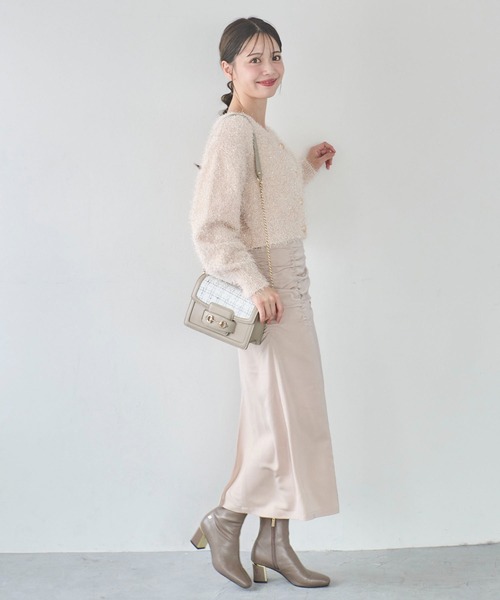 NOELA（ノエラ）の「パッカリングサテンナロースカート（スカート・レディース・ブラック/ライトグリーン/ベージュ・S/M）」の12枚目の写真