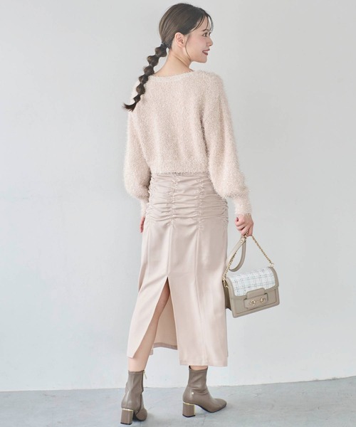 NOELA（ノエラ）の「パッカリングサテンナロースカート（スカート・レディース・ブラック/ライトグリーン/ベージュ・S/M）」の13枚目の写真