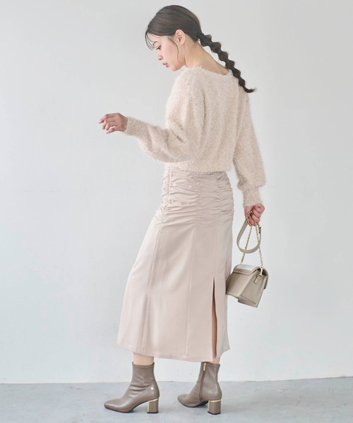 NOELA（ノエラ）の「パッカリングサテンナロースカート（スカート・レディース・ブラック/ライトグリーン/ベージュ・S/M）」の14枚目の写真