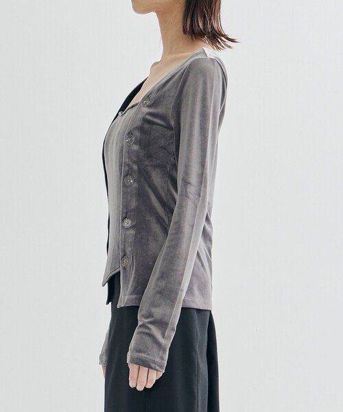 YOHEI OHNO/ヨウヘイオオノ】Stmacher Velor Top/ベロアトップス（T