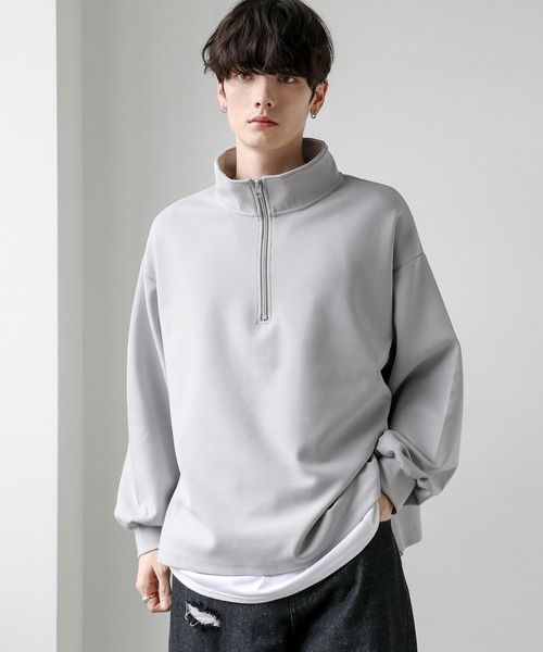 コットンポンチハーフジップカットソー（Tシャツ/カットソー