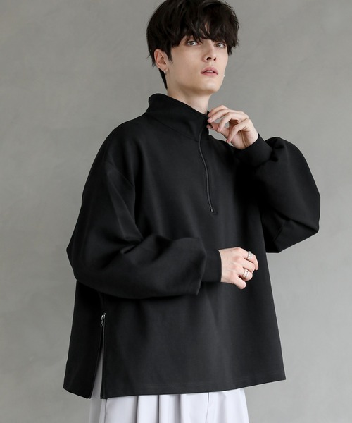 コットンポンチハーフジップカットソー（Tシャツ/カットソー