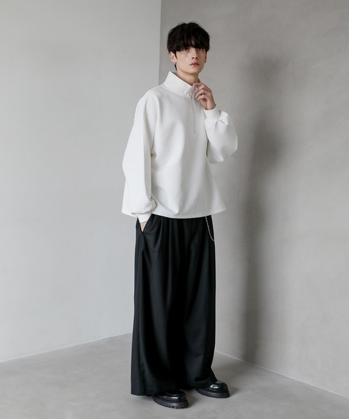 ASTRONOMY（アストロノミー）の「コットンポンチハーフジップカットソー（Tシャツ/カットソー・メンズ・ホワイト/ライトグレー/ブラック・S/M/L/XL）」の8枚目の写真