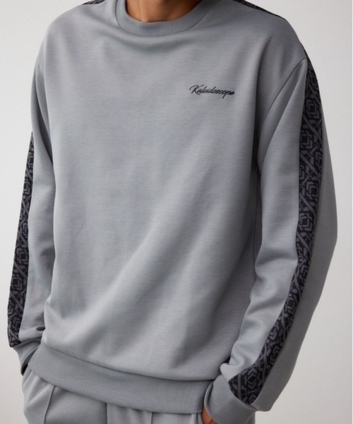 AZUL by moussy(アズールバイマウジー)の「ジャガードライントップス(Tシャツ/カットソー・メンズ・グレー/ブラック/ダークパープル・FREE)」の1枚目の写真