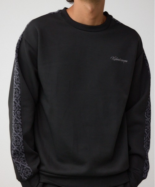 AZUL by moussy(アズールバイマウジー)の「ジャガードライントップス(Tシャツ/カットソー・メンズ・グレー/ブラック/ダークパープル・FREE)」の2枚目の写真