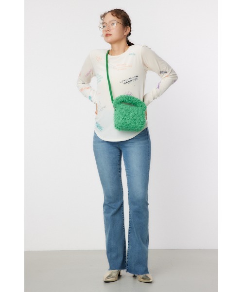 RODEO CROWNS WIDE BOWL（ロデオクラウンズワイドボウル）の「Brushedテキストシアートップス（Tシャツ/カットソー・レディース・ブラック/オフホワイト/ターコイズブルー・FREE）」の20枚目の写真