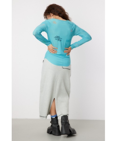 RODEO CROWNS WIDE BOWL（ロデオクラウンズワイドボウル）の「Brushedテキストシアートップス（Tシャツ/カットソー・レディース・ブラック/オフホワイト/ターコイズブルー・FREE）」の15枚目の写真