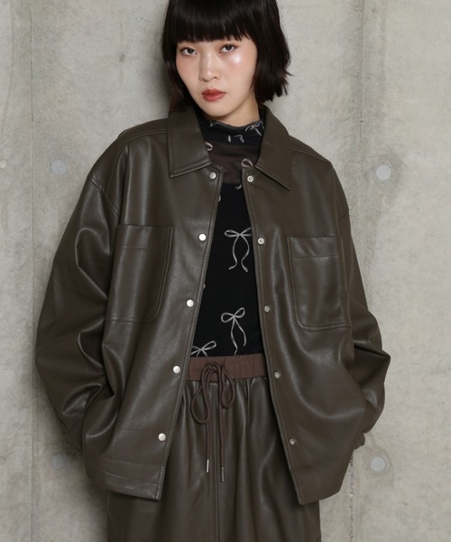 CHIGNON（シニヨン）の「(CHIGNON)フェイクレザージャケット（その他