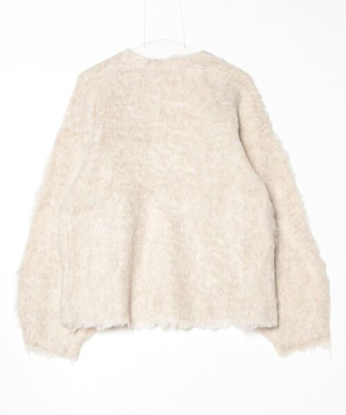 Per sist ence（パーシエンス）の「ブークレーシャギーVネックカーディガン（カーディガン/ボレロ・レディース・チャコールグレー/アイボリー/オレンジ/グリーン/グレー・FREE）」の6枚目の写真