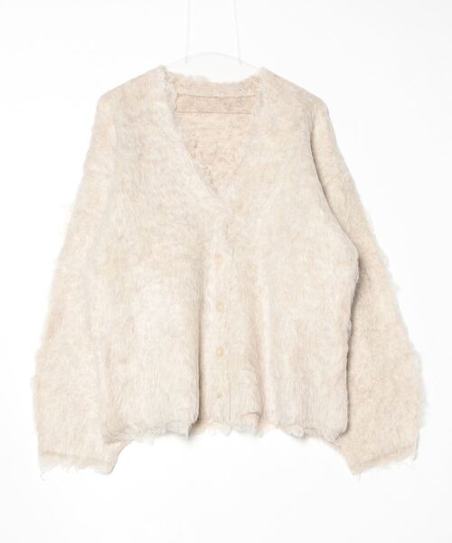 Per sist ence（パーシエンス）の「ブークレーシャギーVネックカーディガン（カーディガン/ボレロ・レディース・チャコールグレー/アイボリー/オレンジ/グリーン/グレー・FREE）」の19枚目の写真