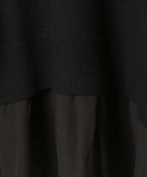 GLOBAL WORK（グローバルワーク）の「メルティ布帛ドッキングプルオーバー/115968（ニット/セーター・レディース・杢グレー/グレイッシュベージュ/ブラック/モカ/ブラウン系6/ブラック×ホワイト/ネイビー系8/アイボリー系1・MEDIUM/LARGE）」の14枚目の写真