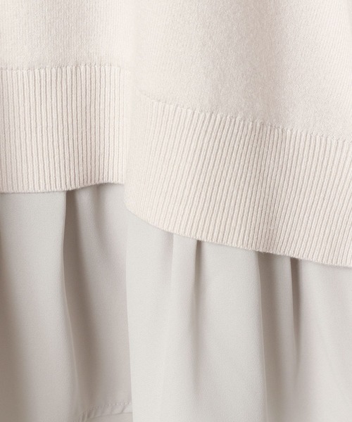 GLOBAL WORK（グローバルワーク）の「メルティ布帛ドッキングプルオーバー/115968（ニット/セーター・レディース・杢グレー/グレイッシュベージュ/ブラック/モカ/ブラウン系6/ブラック×ホワイト/ネイビー系8/アイボリー系1・MEDIUM/LARGE）」の17枚目の写真