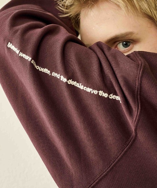 Kelen（ケレン）の「mpa3621-BELLE コンセプトエンブロイドフーディー（パーカー・メンズ・ブルーグレー/ワイン/ブラック・38/40/42）」の10枚目の写真