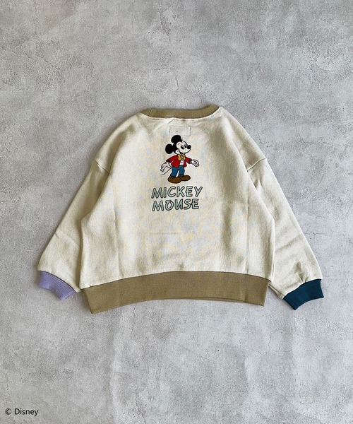 Disney（ディズニー）の「【Disney】ミッキーマウス/イラストトレーナー（スウェット・キッズ・ピンク/オフホワイト/グリーン/ブラック・100/95/130/120/110/90/80/150/140）」の9枚目の写真