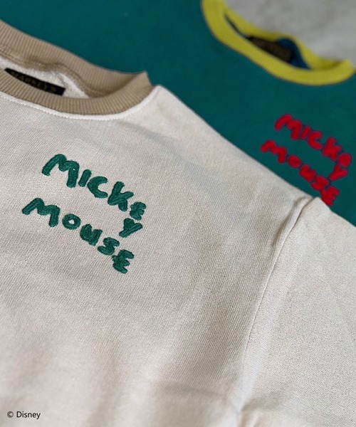 Disney（ディズニー）の「【Disney】ミッキーマウス/イラストトレーナー（スウェット・キッズ・ピンク/オフホワイト/グリーン/ブラック・100/95/130/120/110/90/80/150/140）」の5枚目の写真
