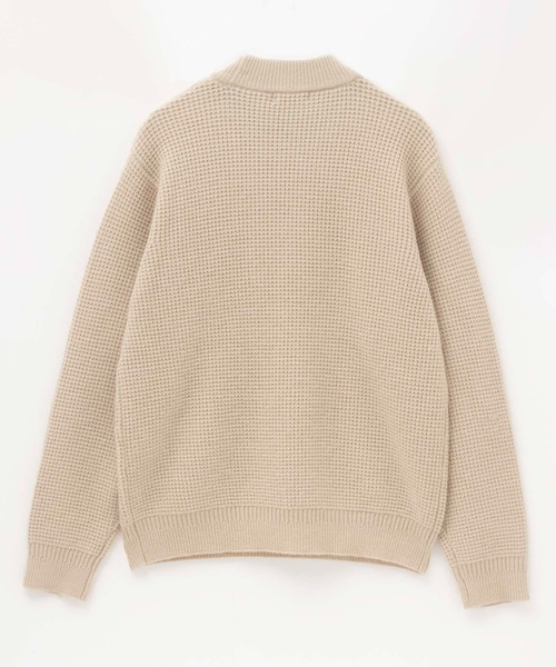 NAVY（ネイビー）の「「快適ニット」ワッフルセーター（ニット/セーター・メンズ・グレー/チャコールグレー/ベージュ/ネイビー・S/M/L/XL）」の6枚目の写真