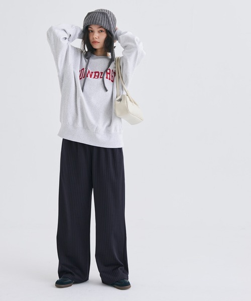 coca（coca）（コカ）の「ウエストシャーリング ストライプストレッチワイドパンツ（その他パンツ・レディース・ネイビー/グレー・LONG/MEDIUM/SHORT）」の9枚目の写真
